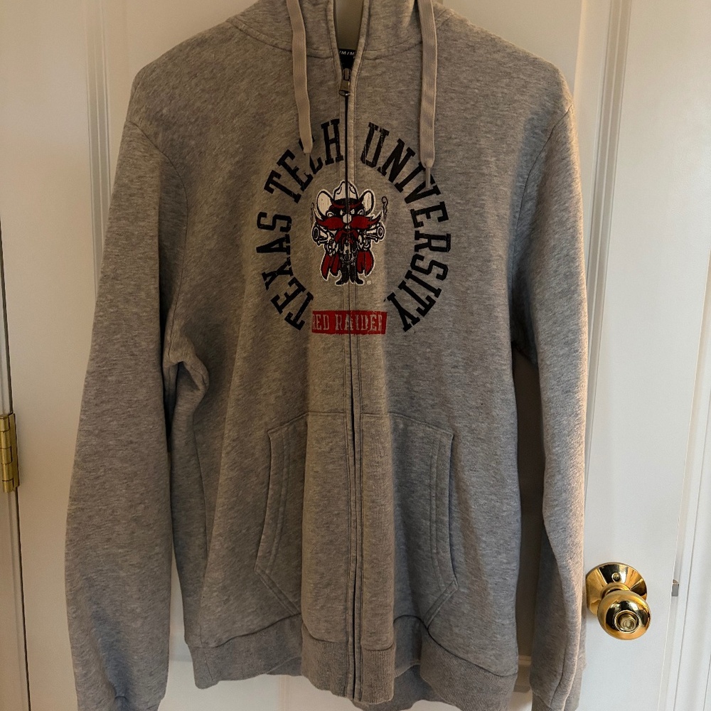 Under Armour Mens Texas Tech University Full Zip Fleece Hoodie Gray Heather Sz M